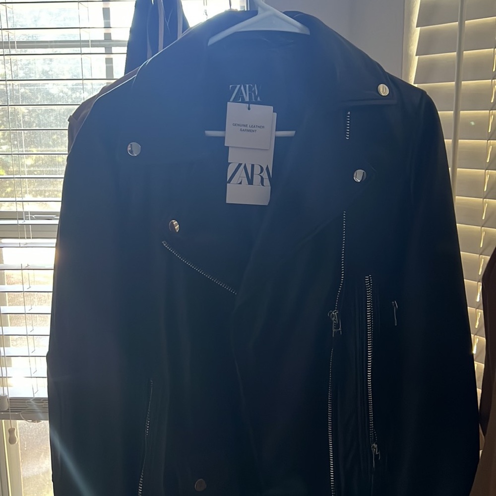 ZARA oversized genuine leather jacket ZW collection bought in Paris, France